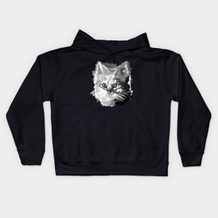 Black and white cat Kids Hoodie